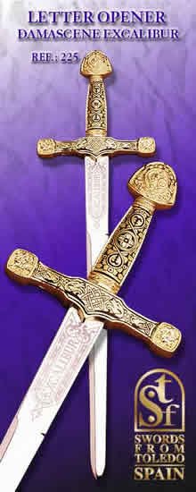 Letter Opener Damascene Excalibur